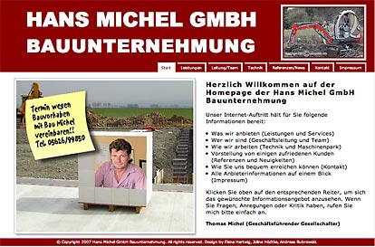 Website Bau-Michel GmbH