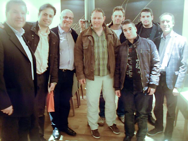 (v. l.) Franz Drescher, Jorge de La Calle San Martín, Winfried Heger, Jochen Ring, Dirk Beyer, die beiden spanischen Praktikanten Rodrigo und Carlos und Rainer Glanz. Foto: privat