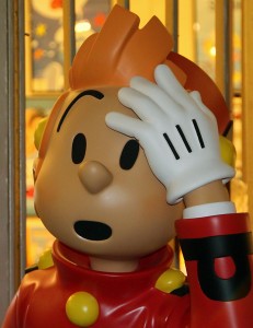 Comicfigur Spirou aus dem Comicmuseum. Foto: privat
