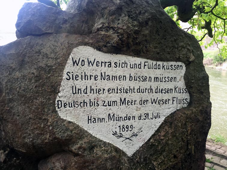Für Erdkunde-Ignoranten: Fulda und Werra vereinigen sich HIER zur Weser. Foto: privat