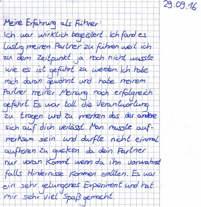 Auszug Versuchsprotokoll, Note 1+ | Foto: A. Bubrowski/CJD Oberurff