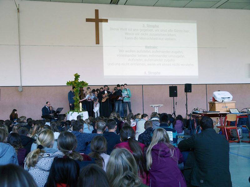 Gottesdienst mit Teleprompter | Foto: A. Bubrowski/CJD Oberurff