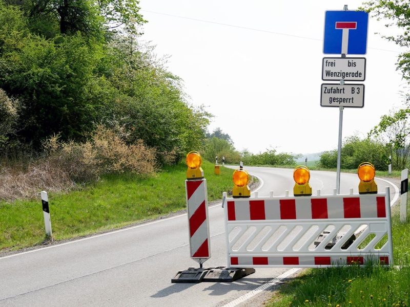 Zufahrt zur B3 gesperrt, keine Zufahrt nach Betzigerode