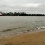 Conntainerschiff auf der Elbe
