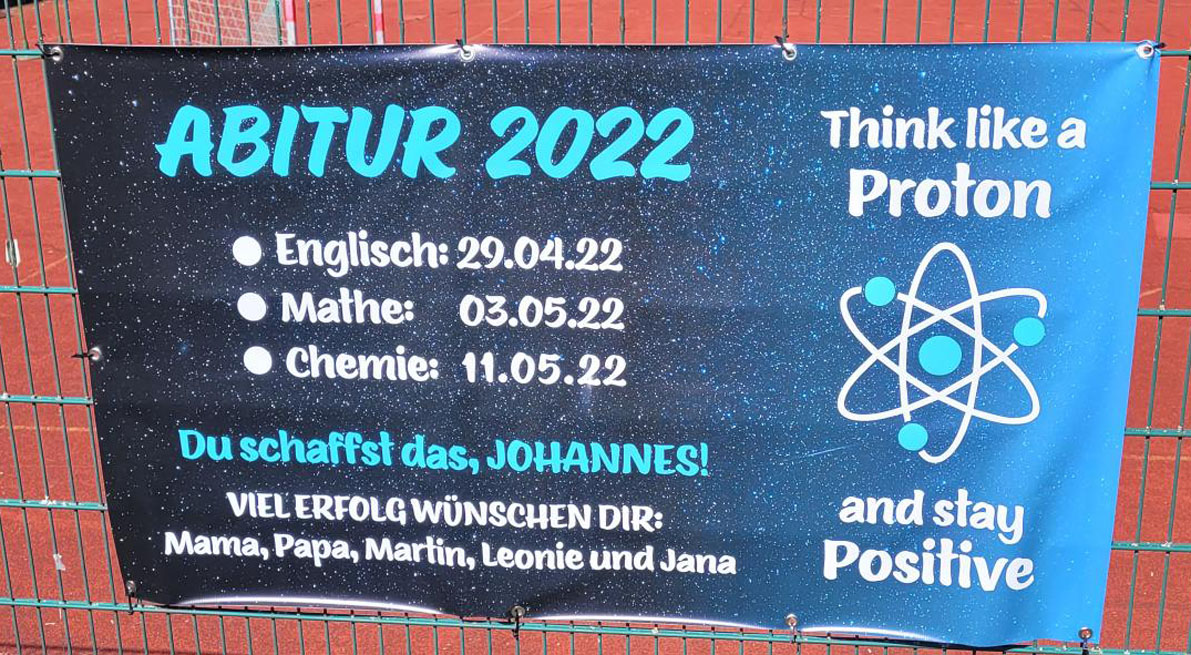 Motivationsplakat für das Abitur 2022